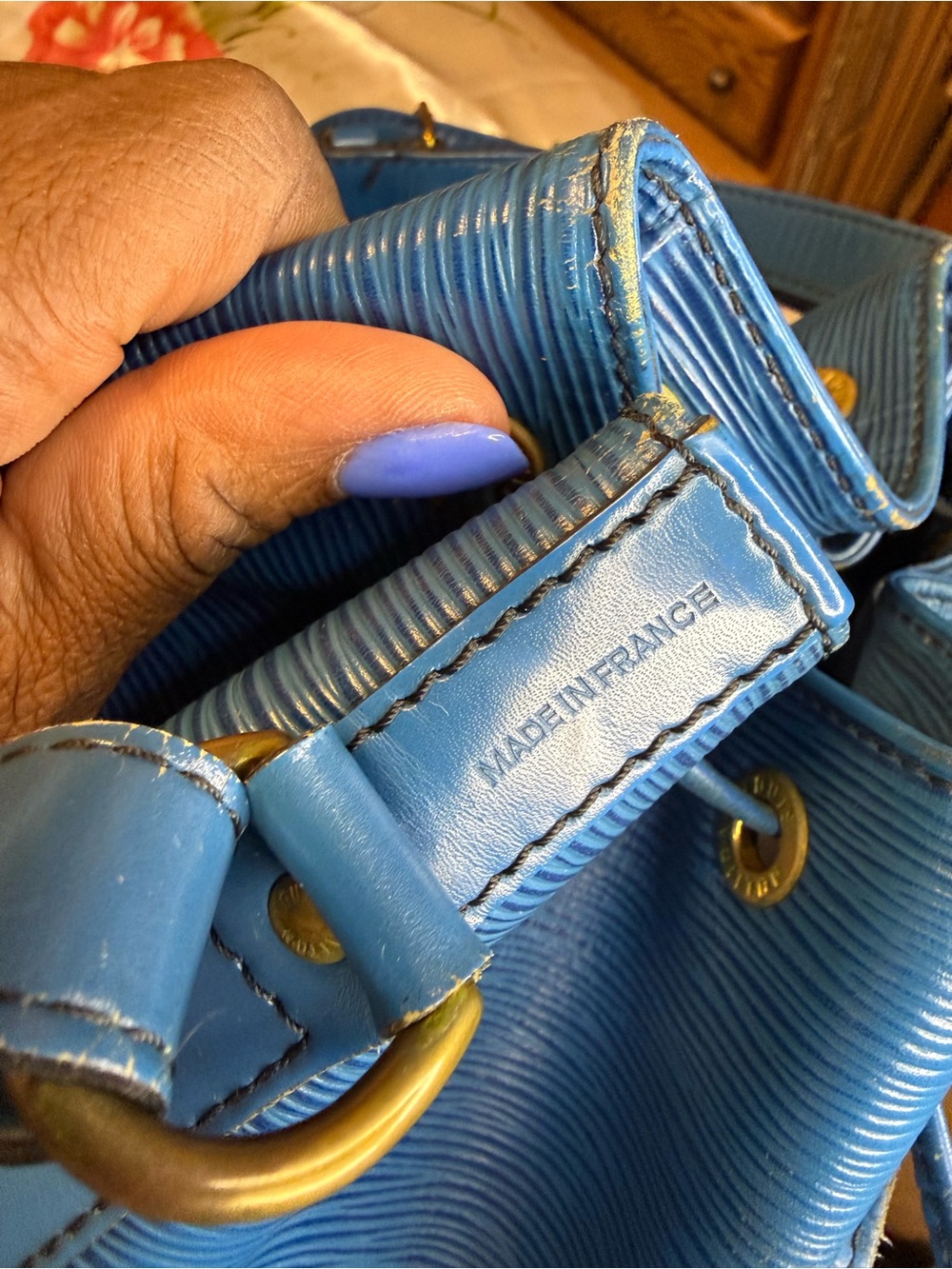 Louis Vuitton Epi Leather Noé Bucket Bag – Blue (Vintage) – Includes COA - Picture 14 of 17